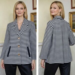 Tommy Hilfiger Navy Blue / White Striped Nautical Jacket